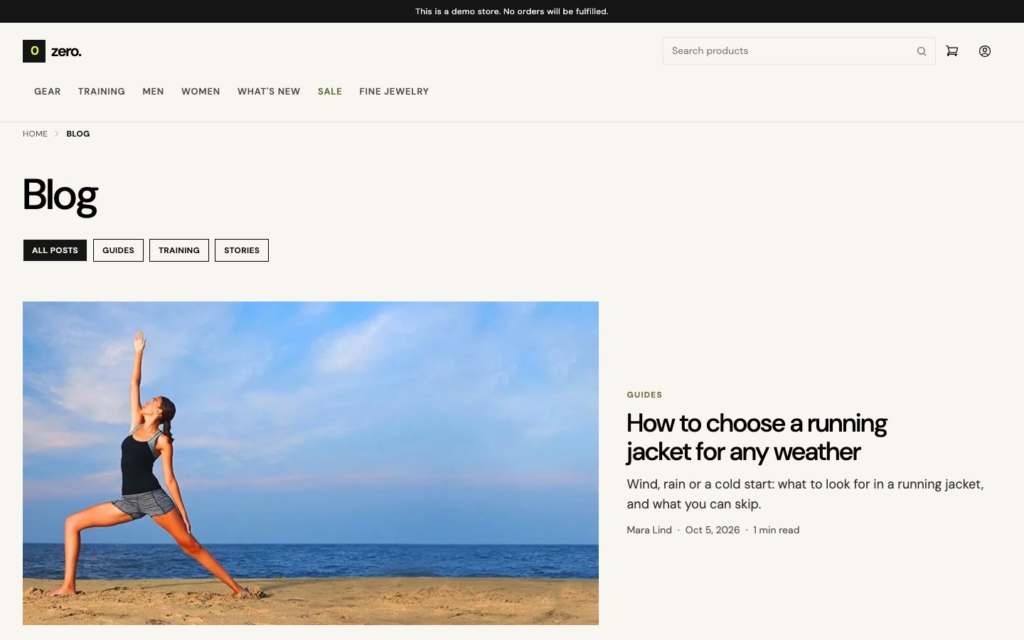The demo store's blog.